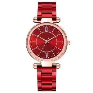 Exquisite Rose Gold Stainless Steel Women's Quartz Watch - Black